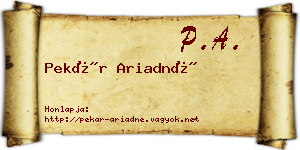 Pekár Ariadné névjegykártya